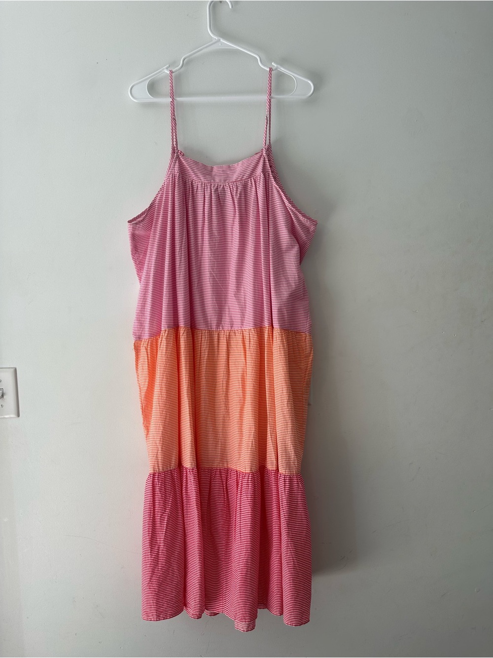 J. Crew Pink and White Striped Sundress